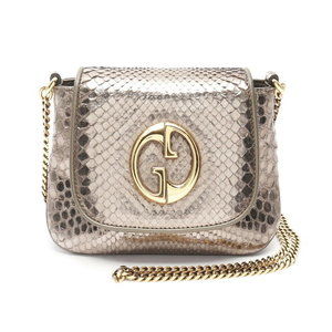 Gucci GG Shoulder Bag Exotic Leather Brown